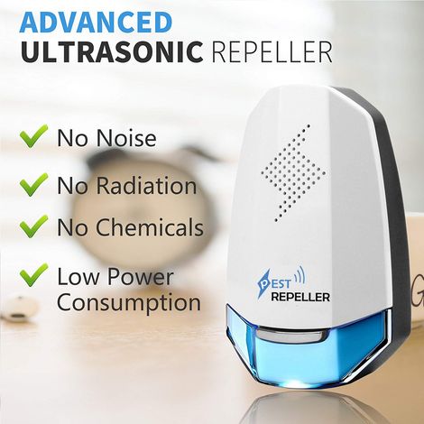 2er-Pack professionelle Ultraschall-Mäuseabwehrgeräte – Vertreibt Mäuse, Kakerlaken und Insekten – Gesamtleistung 20 W (1/5)
