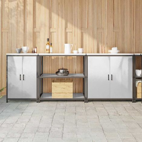 Aufbewahrungsset für die Küche mit Regal 3 pcs Silber Edelstahl