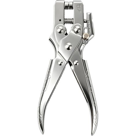 Pince à Œillets 165 mm, Outil de Pose d'Œillets en Métal Chromé avec Anneau de Protection, Poinçonneuse Multifonction pour Cuir et Tissu-x