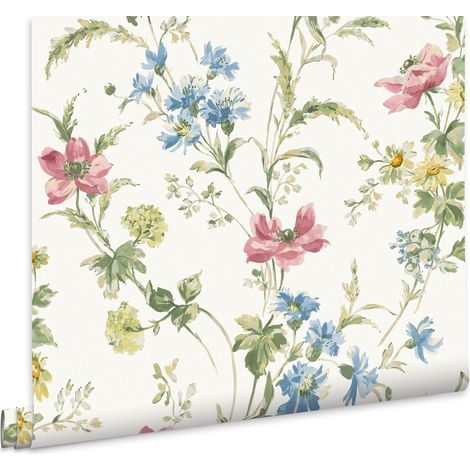 Laura Ashley Poppy Meadow Vliestapete Mehrfarbig 10mx52cm