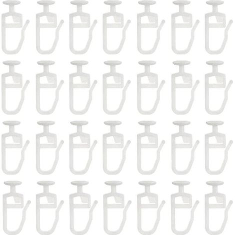 Filiyano-Lot de 200 coulisses pour rideaux, pli principal de 8,3 mm, rail coulissant, crochets coulissants pour rideaux Yryy (1/5)
