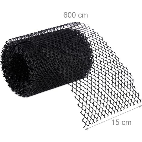 Set di 2 griglie per grondaie ant foglie 6 m montaggio facile resistente alle intemperie in plastica nera 130011858