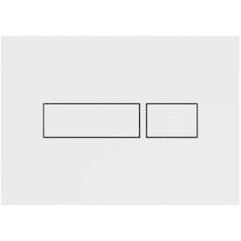 Nicoll – Plaque de commande WC double volume – Design rectiligne blanc – Compatible bâti-supports auto-portants – Installation facile