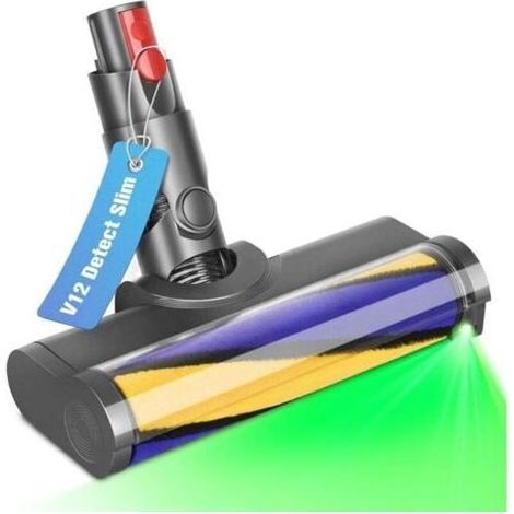 Brosse pour Dyson V12 Detect Slim Tête de Brosse à Rouleau pour Dyson Aspirateur Accessoires Pièces Détachées avec Lumières LED Turbo Brosse Nettoyage pour Sols Durs (1/4)