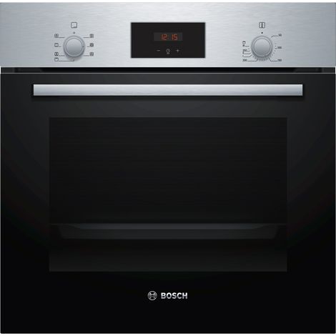Bosch Serie 2 HBF113BR1S Forno multifunzione Acciaio inox Classe A. Dimensione del forno: Media, Tipo di forno: Forno elettrico, Capacità interna forno totale: 66 L. Tipo di controllo: Manopola, Co... (1/5)