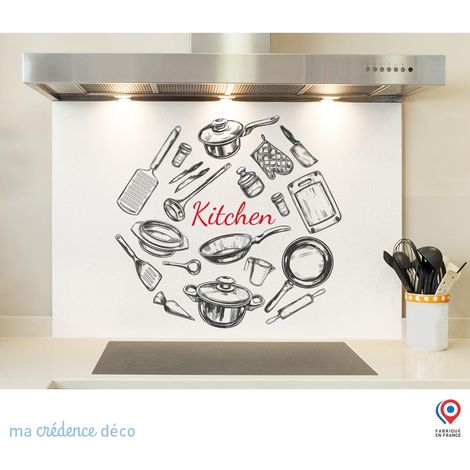 Fond de hotte : Dessin et ustensiles - Alu composite - 70 cm - 60 cm (1/5)