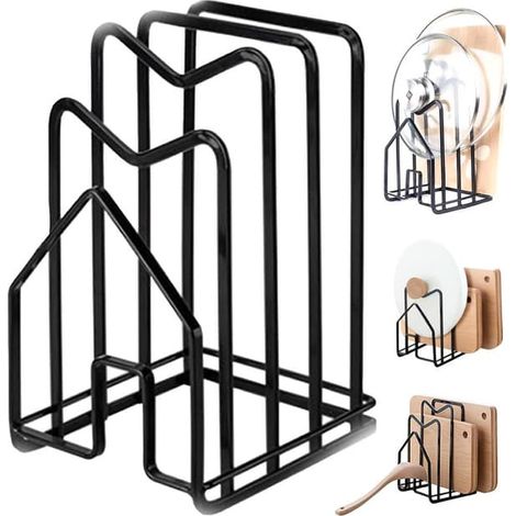 Filiyano – Support à planches à découper en métal / Égouttoir à vaisselle / Porte-planches à découper – Cuisine, 12,5 x 14,5 x 21,5 cm, noir (1/5)