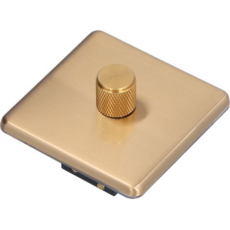 Interrupteur Variateur Élégant en Laiton Brossé Anti-Rayures Durable pour Maison CA220V Lumière Monochromatique (1/5)