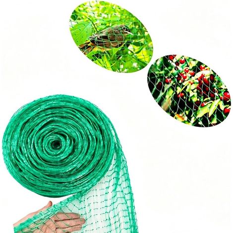 Filet Anti Oiseaux Kit, 6m X 10m,pour Filet Protection Fraisier à Mailles Fines Polyvalent pour Plantes, Graines d'herbe, Couvertures De Bassin (Vert) (1/3)