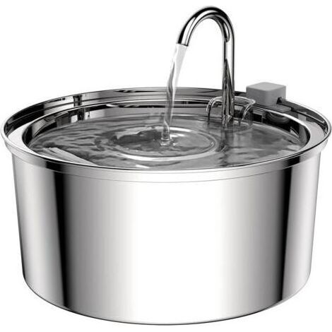 Fontana di acqua per il gatto in acciaio inox 3,2 litri, con pompa di miglioramento e 1 filtro di ricambio (1/5)