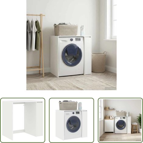Armoire de machine à laver -  Armoire pour machine à laver avec porte Blanc 87 x 60 x 89 cm (1/5)