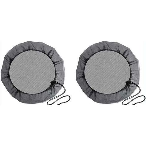 (Diamètre 100 cm) Filet de Baril de Pluie, 2 Pièces Filet de Protection avec Cordon de Serrage, Couverture Anti-Moustique & Animaux pour Récupérateur deau de Pluie (1/4)