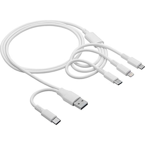 USB-A + USB-C / USB-C + USB-Micro-B + Lightning-Kabel 1,2 m AK-USB-52 (1/2)