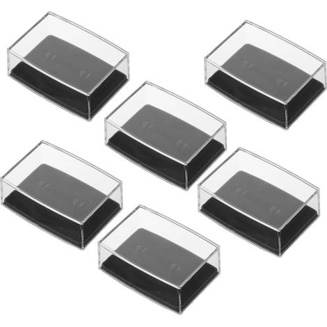 Boîte à Boutons de Manchette Noire en Plastique Lot de 6 Pièces Organisateur Multifonctionnel pour Bijoux, Vitrine Élégante Vie Quotidienne et Occasions Professionnelles (1/5)