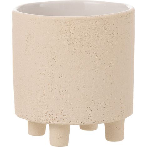 Cache-Pot Déco en Céramique "Sable" 16cm Beige