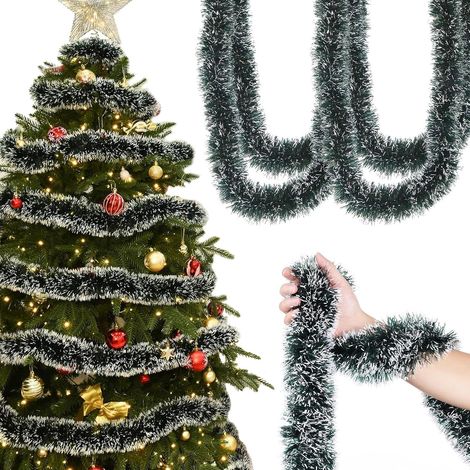 Guirlande Noël Sapin, 5 Pièces 2m Guirlande Artificielle Sapin, Brillant Guirlande Métallique, Tinsel pour Décoration de Noël (1/5)
