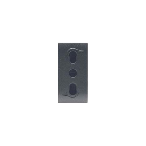 PRESA SICUREZZA BIVALENTE ONDA- - 2 poli+terra 10/16A alveoli ø mm.4/5 (7779) - 6 pezzi MARLANVIL