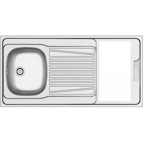 Lavello monoblocco reversibile Indiano120 1 vasca con foro per piano cottura da 30 cm. inox