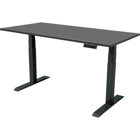 Escritorio Ajustable Dual Motor - 140x80 cm - Negro / Antracita