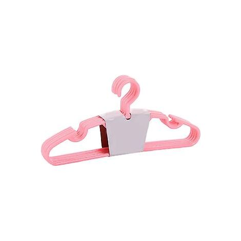 10 Stück Kleiderbügel aus Kunststoff für den Haushalt, rutschfest, für trockene und nasse Wäsche (rosa)