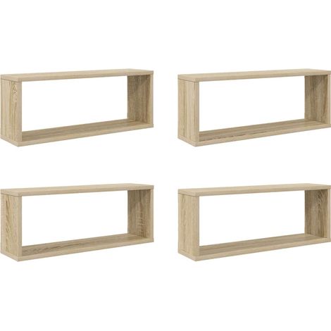 Maison Exclusive - Würfelregale 4 Stk. Sonoma-Eiche 60x15x23 cm H (1/5)