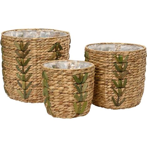 Cesta coprivaso grande naturale e verde (1/2)