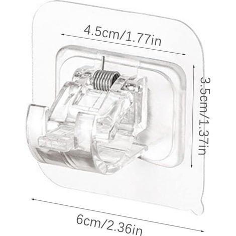Support de Tringle à Rideau, Crochets Autocollants pour Tringle à Rideaux, Support de Tringle à Rideau Transparent 4 Pièces Support de Crochet de Rideau pour Cuisine Salle de Bain (1/3)