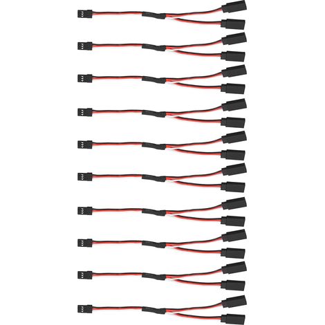 10 Stück Servo-Verlängerungskabel, 3-polig, Buchse auf Stecker, Kabelverbinder, Fernbedienung, Y-Typ, 150 mm (5,91 Zoll) (1/5)