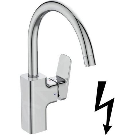 Robinet de cuisine IS Ceraplan, extension 200 mm, avec bec en ligne, basse pression, chromé (1/5)