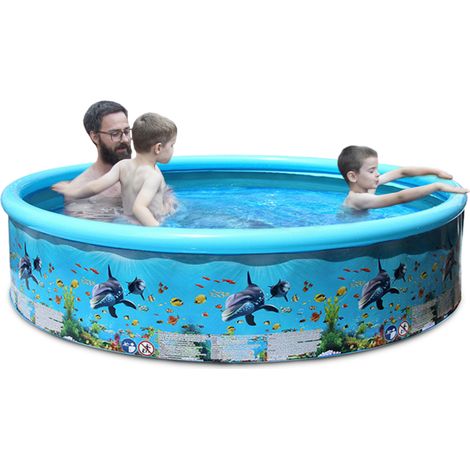 Irovami Piscine pliable portable en plastique rigide sans gonflage, piscine familiale ronde pour bébés, enfants et adultes (1/5)