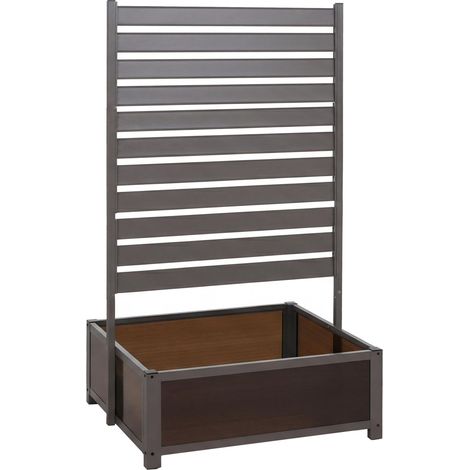 [NUNCA USADO] Jardinera de aluminio con enrejado HHG-574, macetero con espaldera, 158 x 90 x 75 cm, gris (1/5)