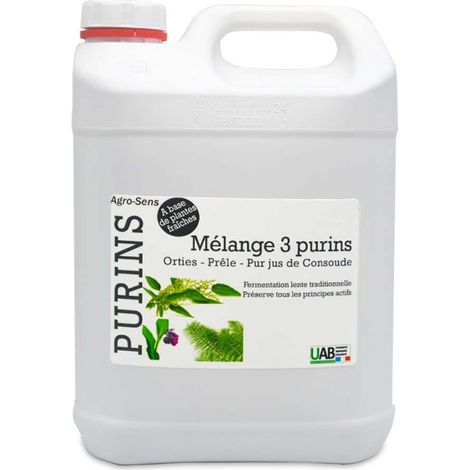 Mélange de 3 purins concentré, ortie, consoude et prêle - 5 Litres