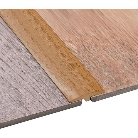 Profilé de transition autocollant en T 5 x 300 cm - Barre de transition en PVC flexible - Pour tous les types de sols - Découpable et imperméable (grain de bois clair, 1 m) (1/5)