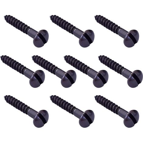 Juego de 10 tornillos de bronce vintage M3 x 20 mm – Cabeza redonda ranurada para muebles antiguos – Restauración de madera rústica – Diseño auténtico (1/3)