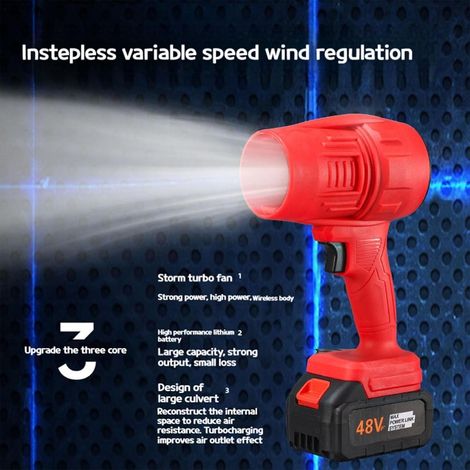 Aspirateur portable 48 V, mini turbo-ventilateur sans fil 280 000 tr/min, souffleur feuilles vitesse variable,dépoussiérage puissant et séchage rapide (1/5)