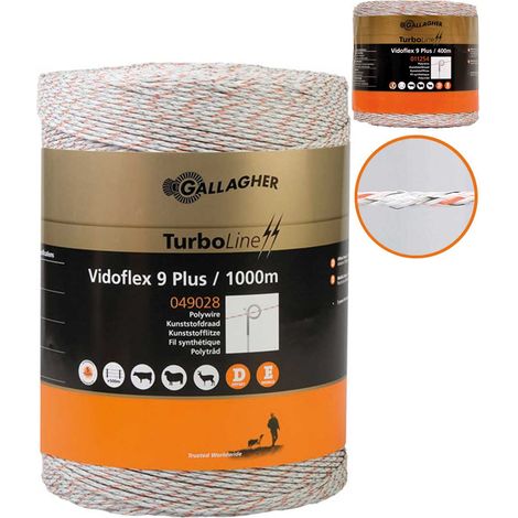 Filo Vidoflex Turboline Plus 9 Gallagher per bestiame, pecore e selvatici: 1000 metri filo blu