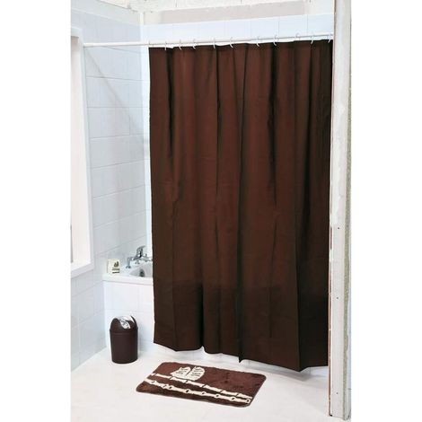 Rideau de douche 180x200 uni, MadeInNature - Camel. (1/2)