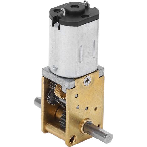 Moteur à engrenage turbine à courant continu 6V 100 tr/min avec arbre de sortie double, réducteur de vitesse à fort couple pour machine étiquette rideau (1/5)