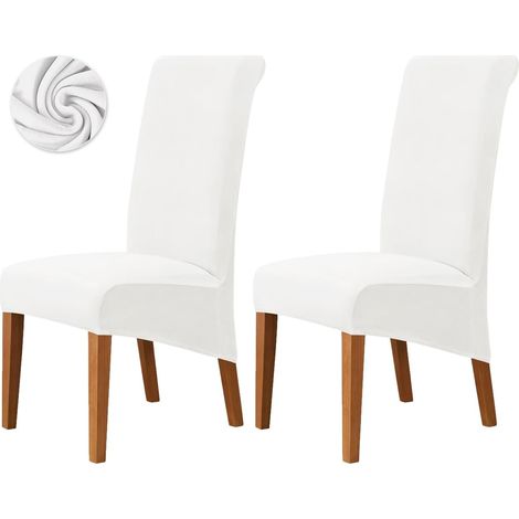 Housse de chaise de salle à manger extensible en velours,grande taille, pour la cuisine et la salle à manger,housse amovible et lavable (2 pièces) (1/5)