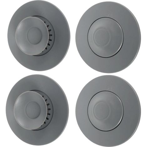 Sollbry 4 Pièces Bouchon Douche Anti Odeur Universel, Bouchon Baignoire Silicone avec Écran de Drainage,pour Évier de Cuisine, Lavabo, Douche et Drain de Sol (1/4)