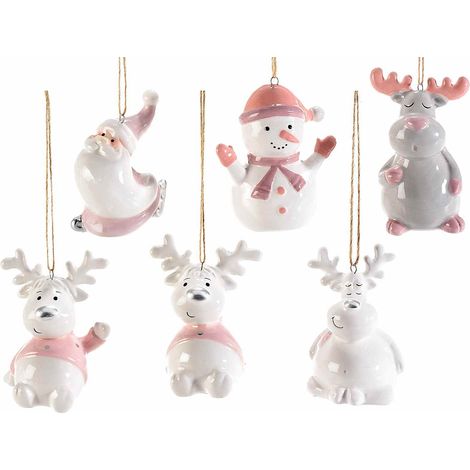 Set 12 Decorazioni Natalizie da Appendere in Ceramica Addobbi per Albero di Natale Idea Regalo (1/2)