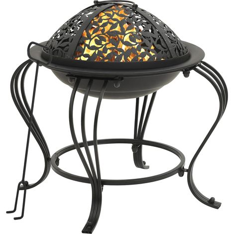 vidaXL Feuerstelle mit Schürhaken 49 cm Stahl (1/5)