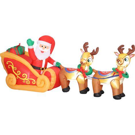 Outsunny 7.9ft Christmas Inflatable Santa on Sleigh, Blow Up Decoration (1/5)