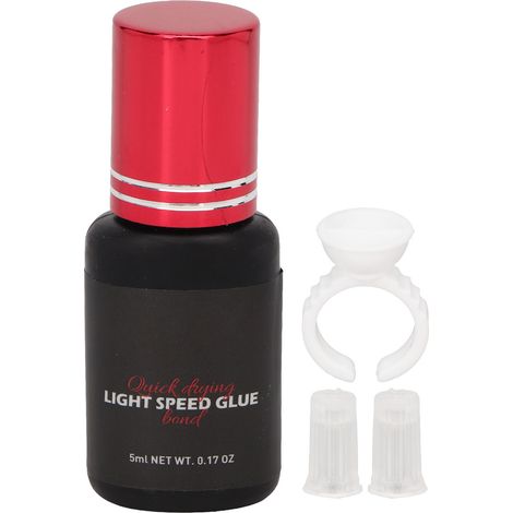 Colle à cils rapide, adhésif fort longue tenue, kit beauté avec anneau porte-colle, 5 ml. (1/5)