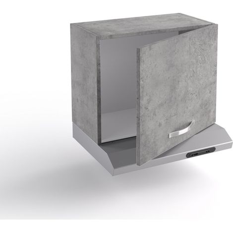 Mueble alto de cocina 60x31xH48 cm madera Gris Cemento con puerta y Campana extractora - Massa (1/4)