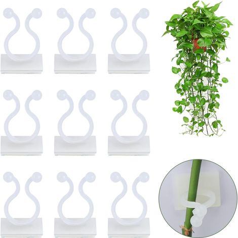 100Pcs Clip de Support pour Plantes Grimpantes, Clips de Plante Auto-adhésif, Clip de Fixation Murale Vigne Vert, Blanc (1/5)