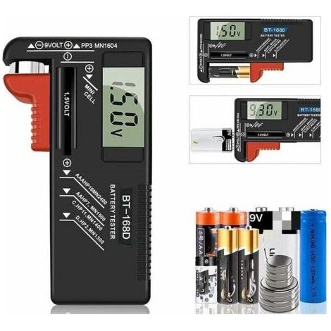 Testeur De Piles Numérique,Testeur De Piles Universel,Batterie Testeur,Pour Aa, Aaa, C, D, Pp3, 9V, 1.5V, Piles Bouton - Fonctionne Sans Pile