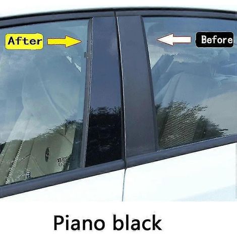 TPU/Glänzende Spiegelsäulenabdeckung, Türleisten, Fensteraufkleber, Zubehör für Ford Fiesta 2009–2014 – Klavierlack