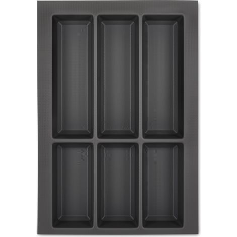 ORGA-BOX VII Besteckeinsatz  Besteckkasten basaltgrau 400 mm mit Softtouch Oberfläche (1/5)