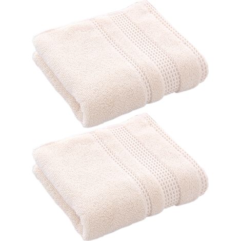 Ensemble de 2 serviettes de bain, serviette de toilette, serviette d'invité, serviette de douche, 34 x 72 cm, coton (1/5)